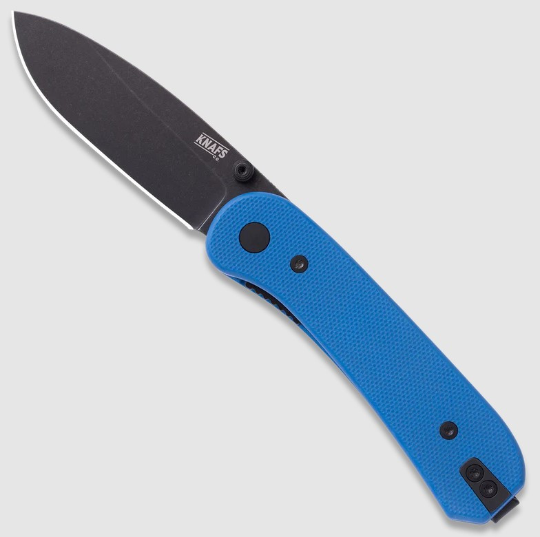 Knafs Lander 1 Folding Knife Black Stonewash D2/Blue G-10 Front Open