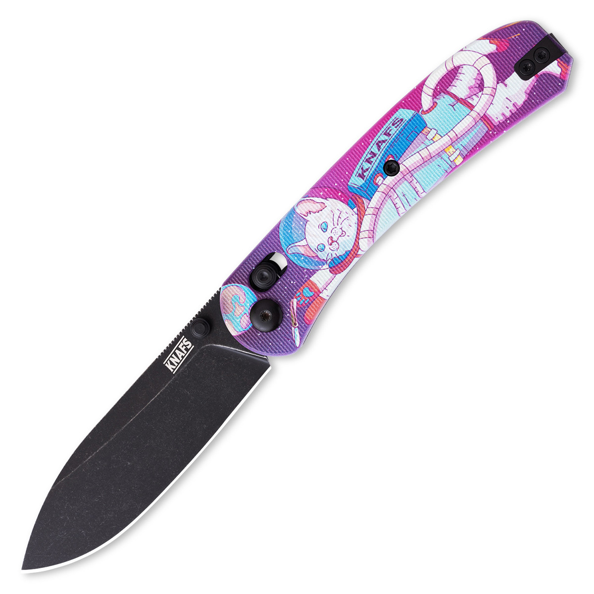 Knafs Lander 2 Pocket Knife - Kitty Cosmo Crew G10 - Black