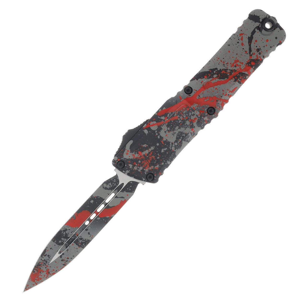 Microtech Combat Troodon® D/E Gen III SignatureSeries Bull Shark Gray/ Black RedSplatter Standard