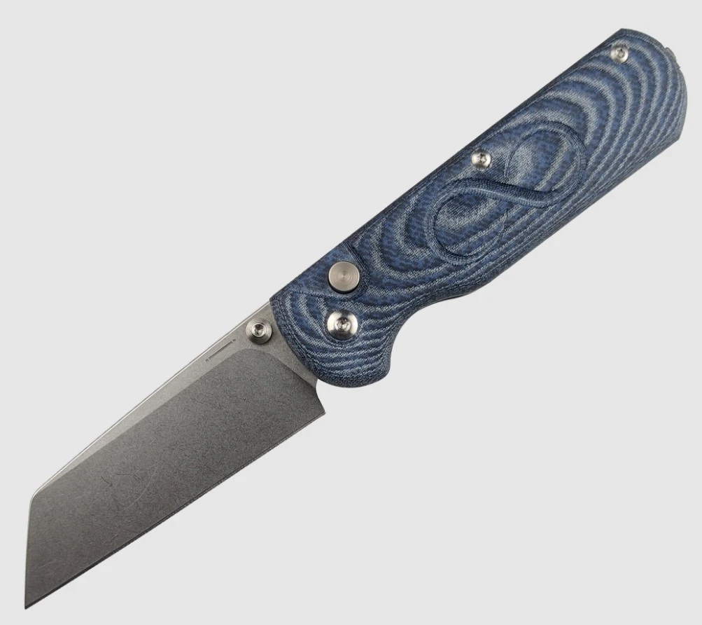 Straight Line EDC ROX Folding Knife Denim Canvas Micarta SLRX-DC