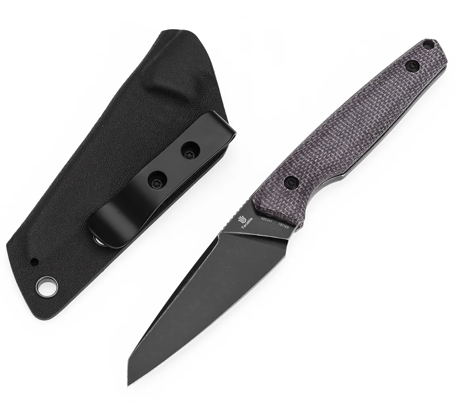Tenable Parr Fixed Blade Knife Blackwash 14C28N/Purple Micarta G011B1