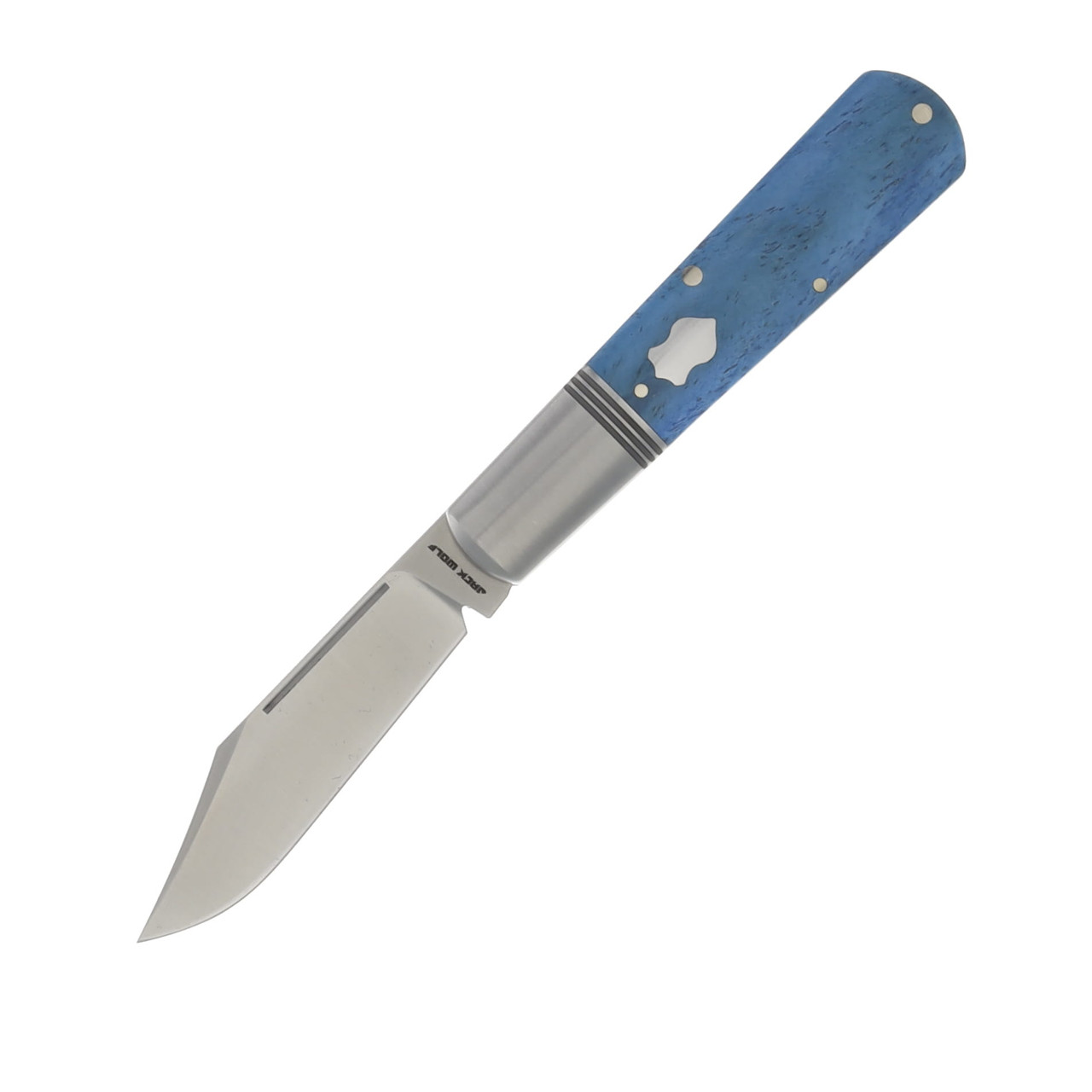 Jack Wolf Gateway Barlow Folding Knife Smooth Blue Bone GW-BAR-01