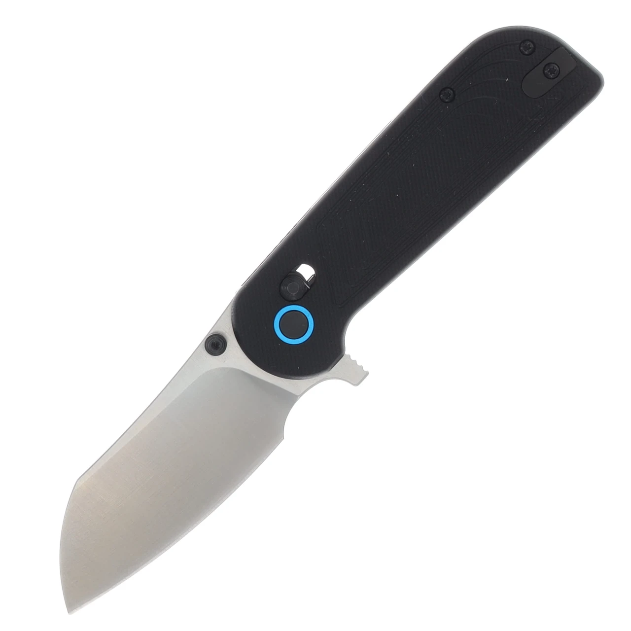 Rough Rider Slide Lock Black G-10 Folder Blue Pivot Ring 3in Satin Sheepsfoot Blade RR2751