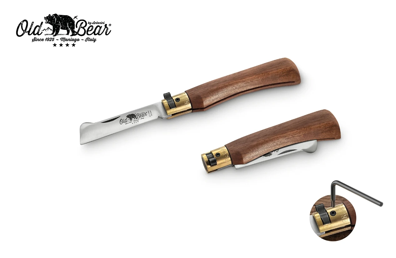 希少！old mountain HIJIRAKU WALNUT Antonini Knives Old Bear Folding Medium Grafting Knife Walnut