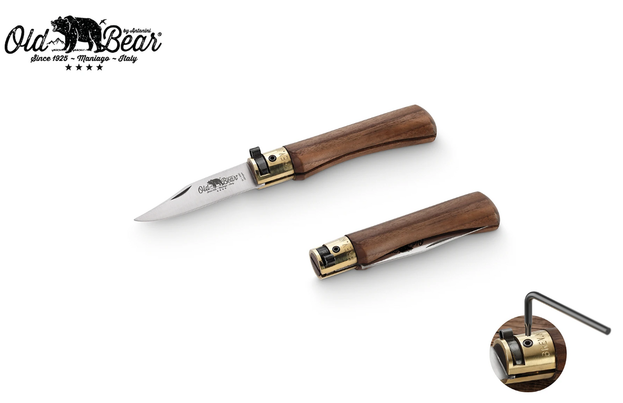 Antonini Old Bear Ring Lock Folding Knife Carbon Steel Walnut XS Extra Small 9306/15_LN