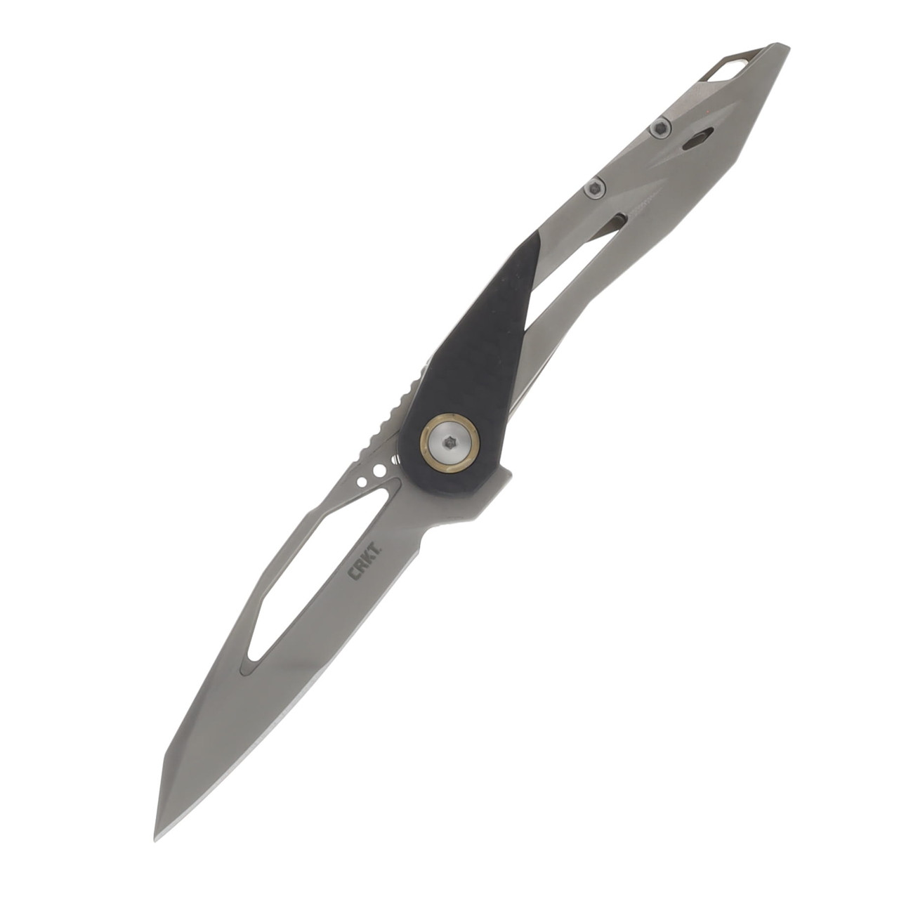 CRKT Nucleus Gray – Plain 3.23 Inch Plain Bead Blast Wharncliffe CR5703