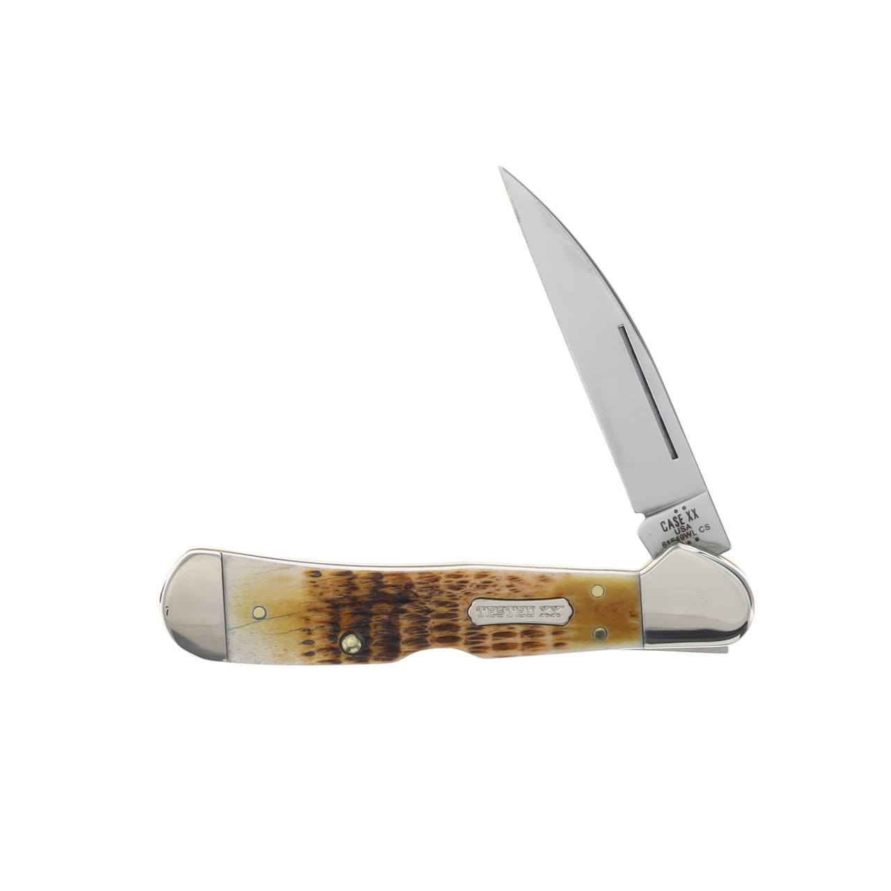 Case XX Burnt Amber Bone Rogers Jigged Bone CopperLock Folding