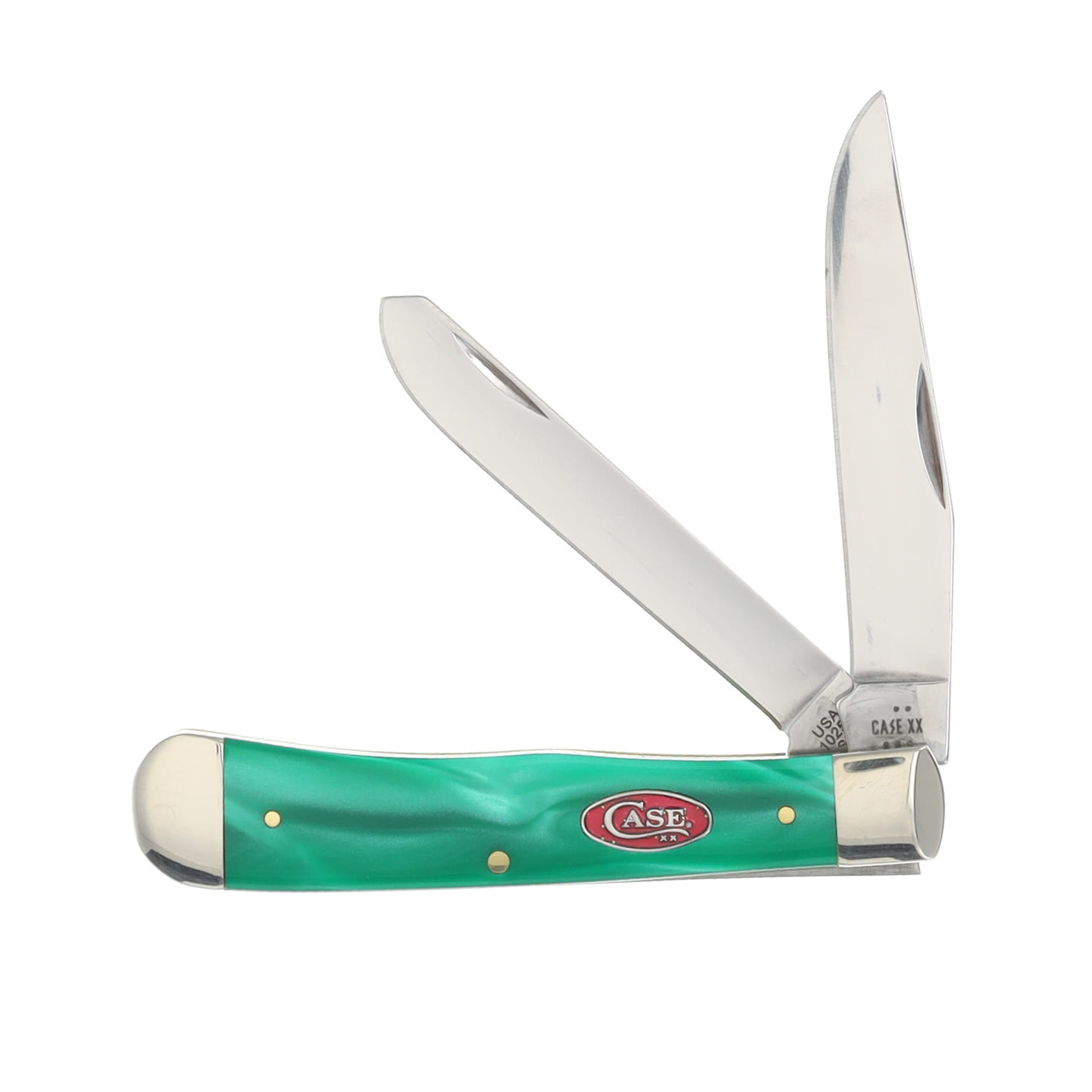 Case XX Green Pearl Kirinite Trapper Folding Knife CA24410