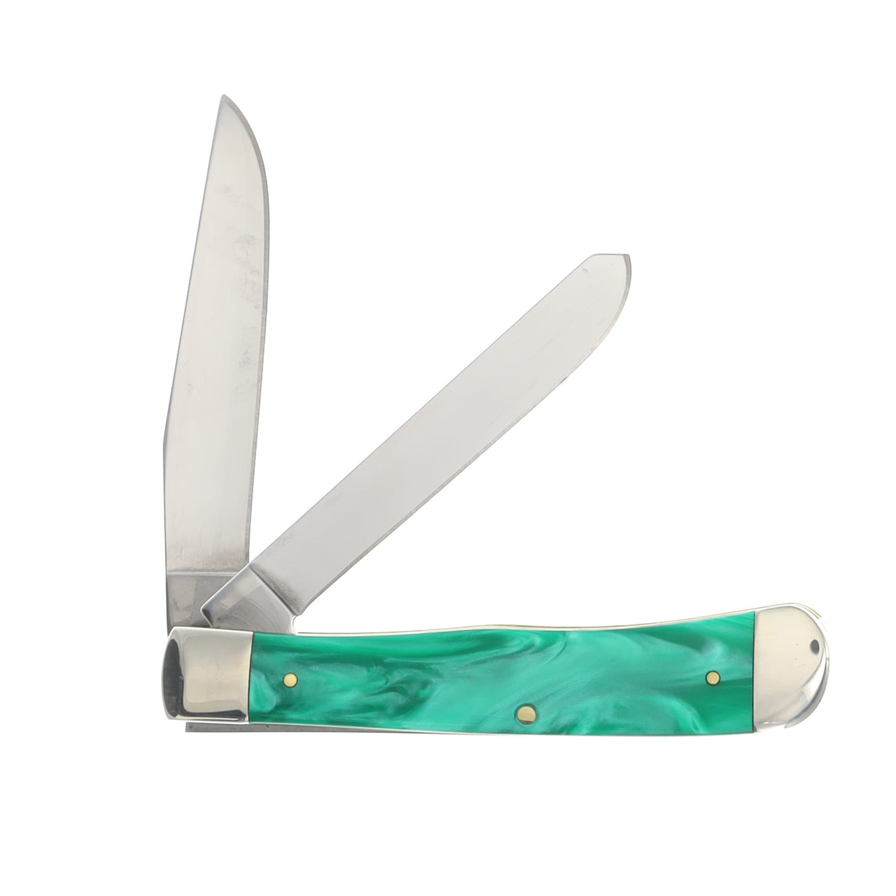 Case XX Green Pearl Kirinite Trapper Folding Knife CA24410 - Smoky