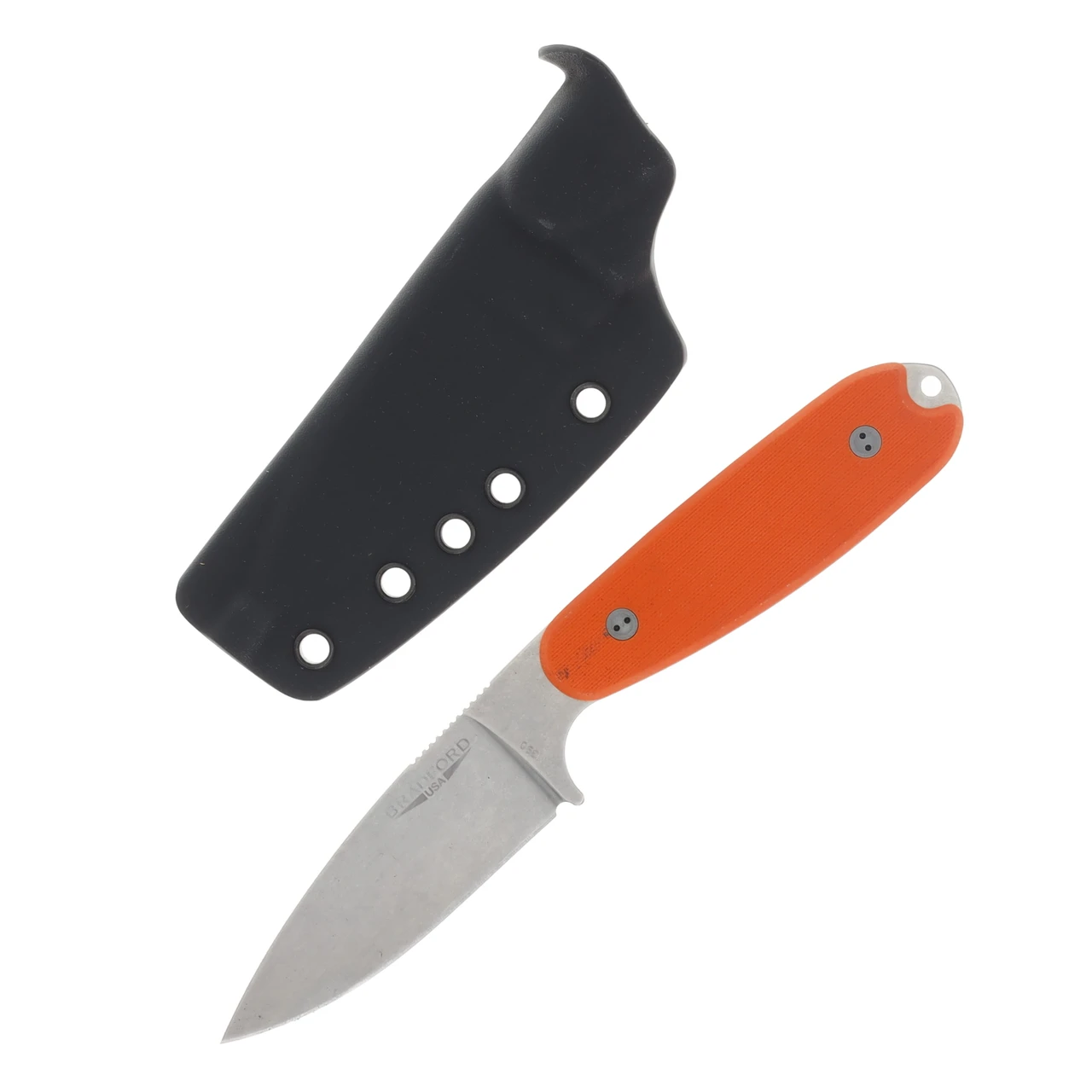 Bradford Guardian 3.5 UltraLite Orange 3.5in Plain Stonewash Drop Point BRAD3451