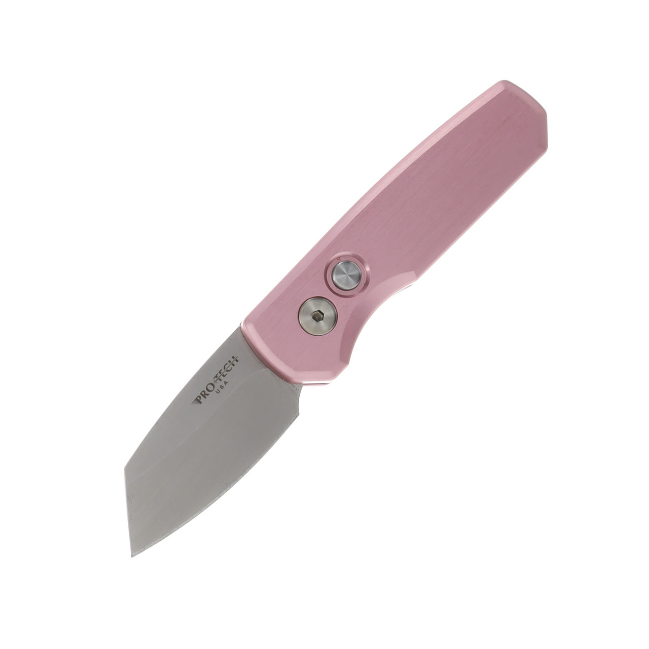 Pro Tech Auto Runt 5 Satin Pink Handle Stonewash 20 CV Reverse