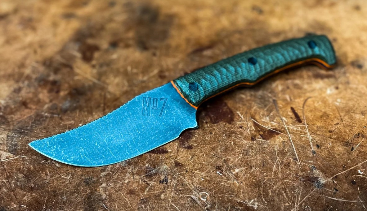 No7 Knife Company Canyon Skinner OD Green Canvas Orange Liners Black Pins NO7CS-ODCAN/ORAG10-BP