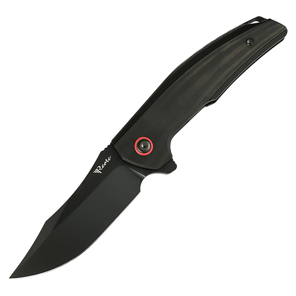 Reate Jack Jr. Folding Knife DLC S30V/Black Aluminum/Red Pivot