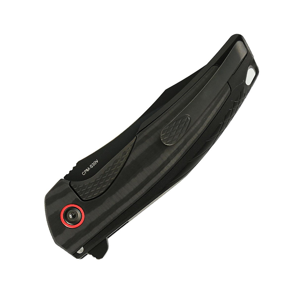 Reate Jack Jr. Folding Knife DLC S30V/Black Aluminum/Red Pivot 