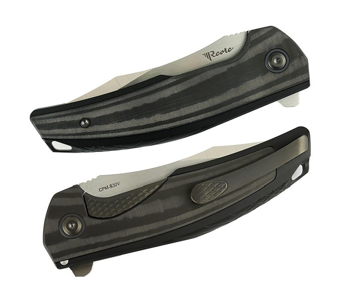 Reate Jack Jr. Folding Knife Satin S30V/Black Aluminum/Black Pivot