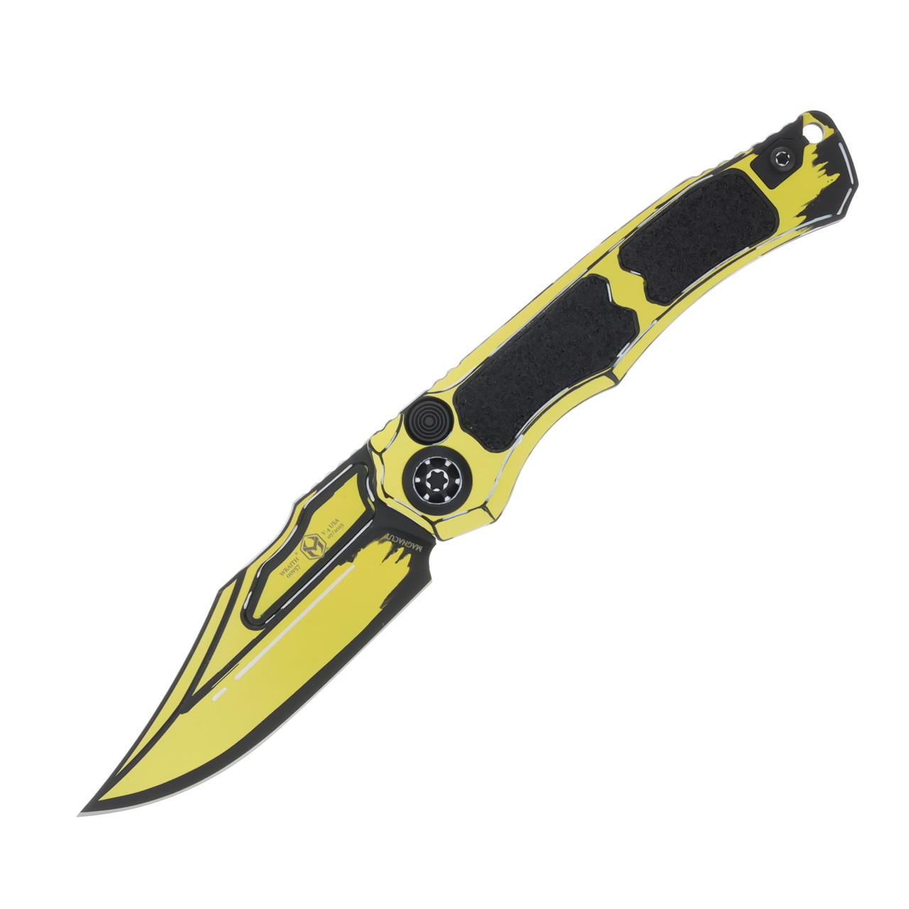 Heretic Knives Wraith Auto Bowie Cel Shade Yellow 3.75In. OTS