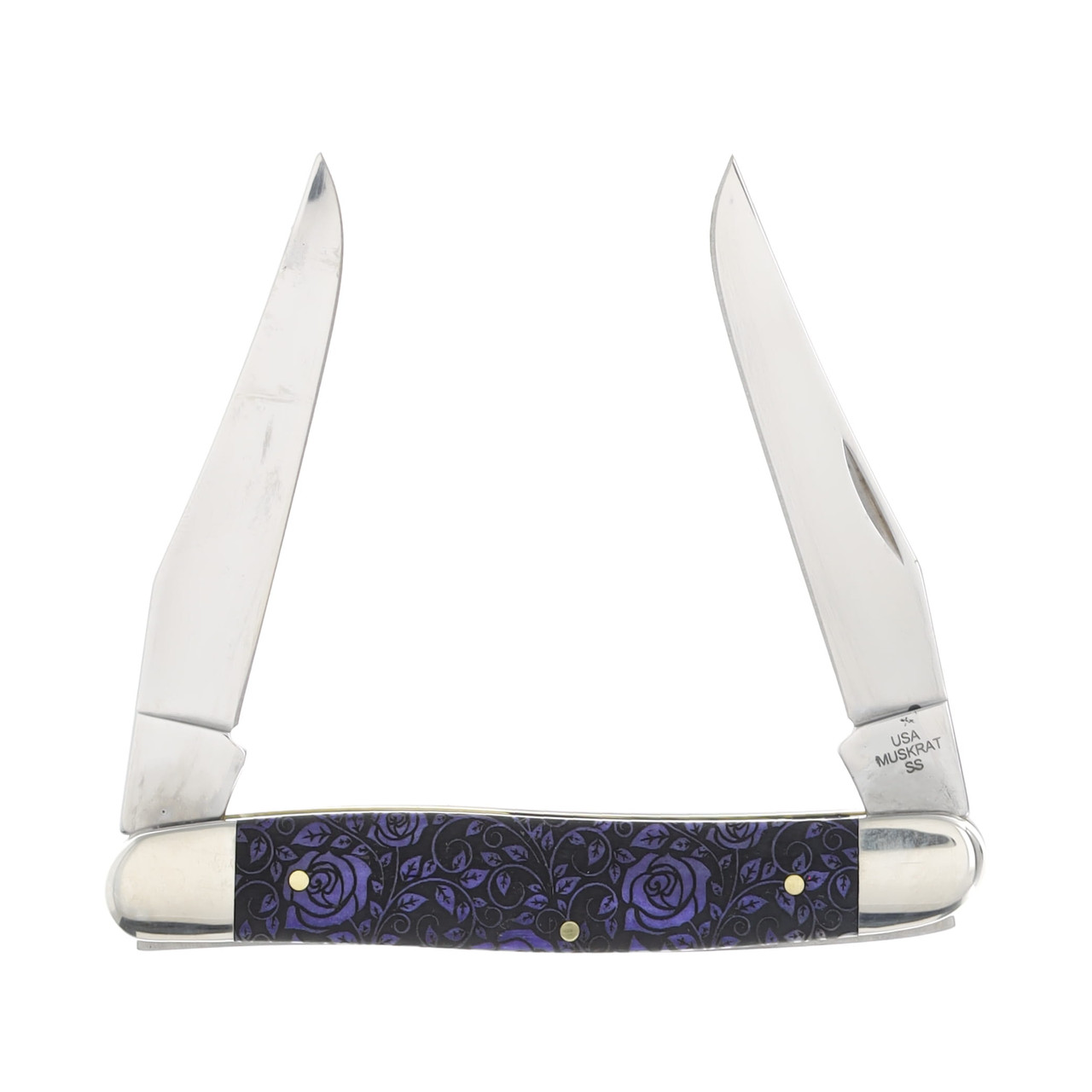 Case XX Rose-Patterned Ultraviolet Smooth Bone Muskrat/XX Bolsters