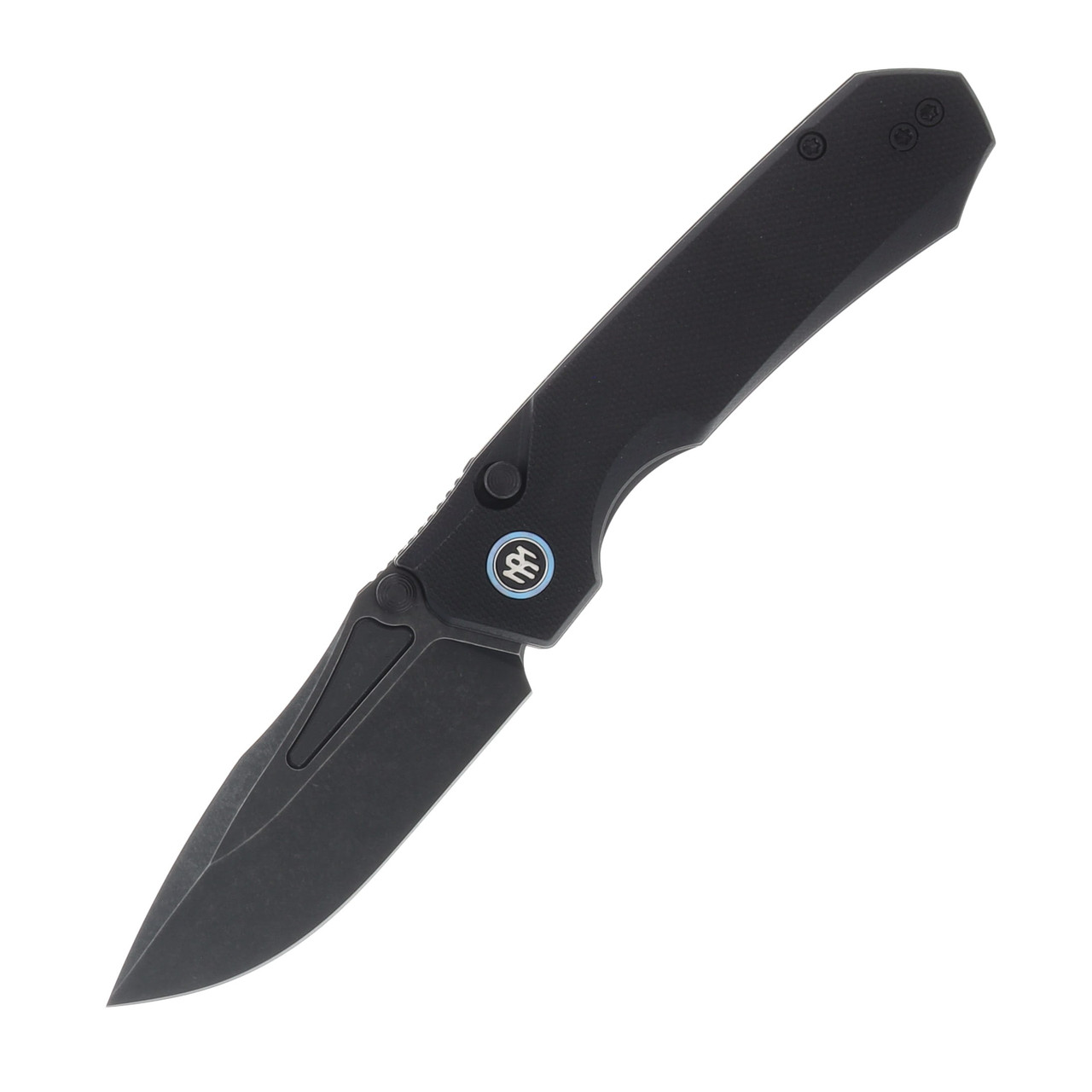 Remette Knives RT Rhino Folding Knife Black G-10 Handle Black Stonewashed D2 Drop Point Blade RNDG1