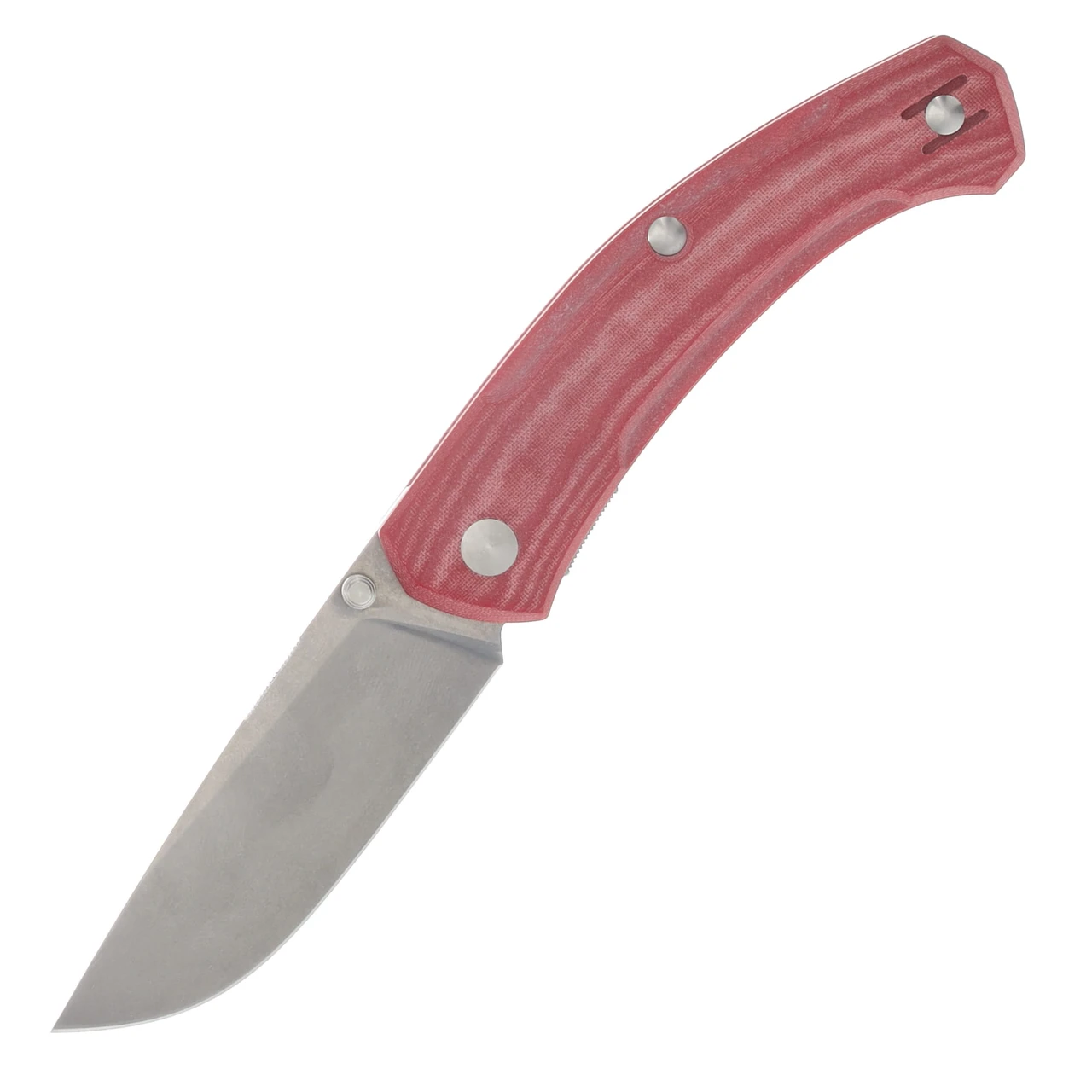 GiantMouse Knives G1 ACE Iona V2 Red 3in Plain Stonewash Drop Point GMIONAV2REDLINEN