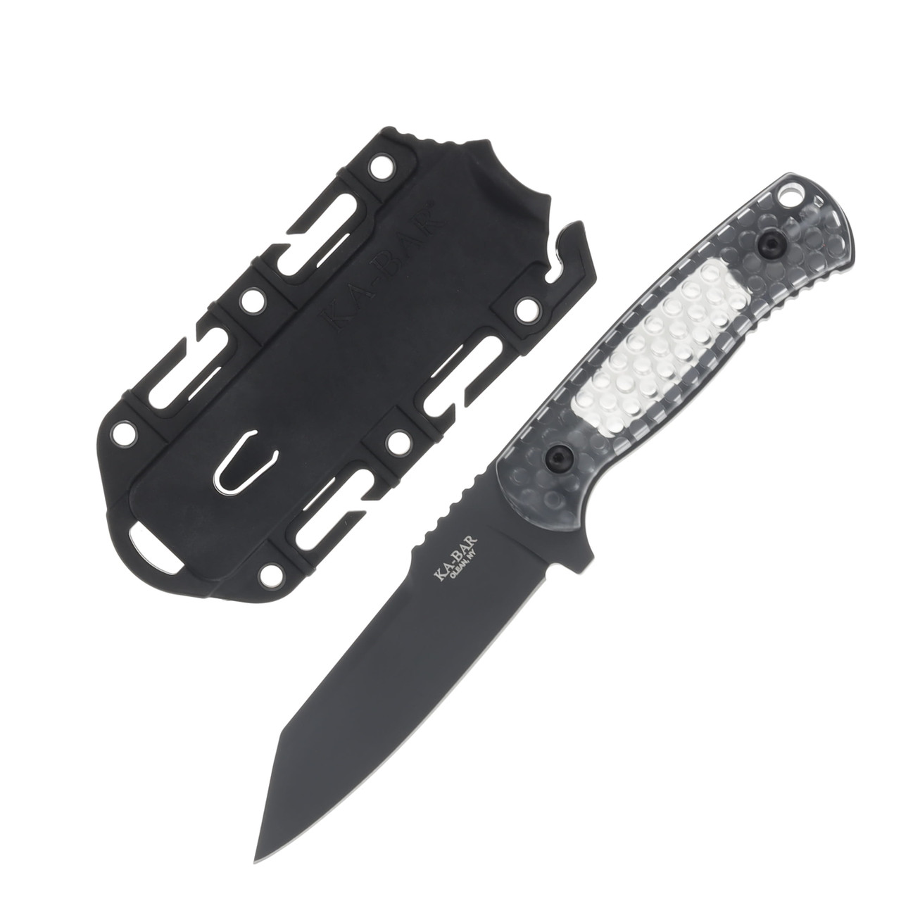 KA-BAR Cool Name Fixed Knife Smoke 4.62 Inch Plain Black Reverse Tanto KA7702