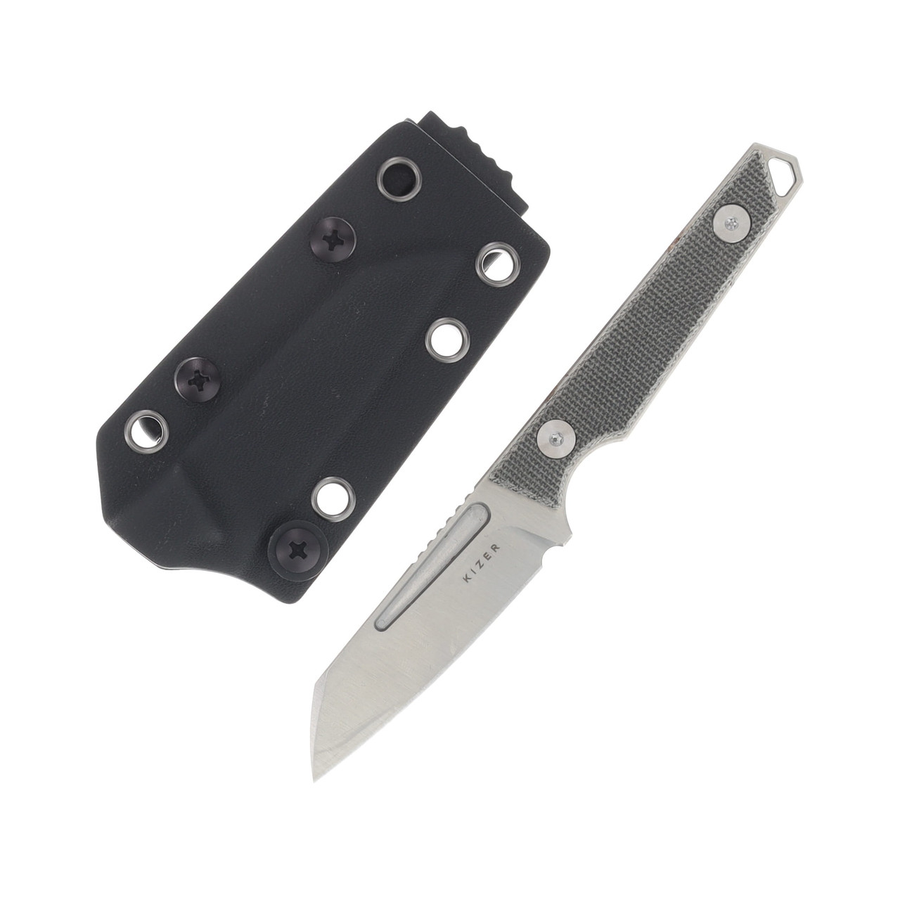 Kizer Phasmids Fixed Knife Black Micarta Handle 2.79in Satin AEB-L
