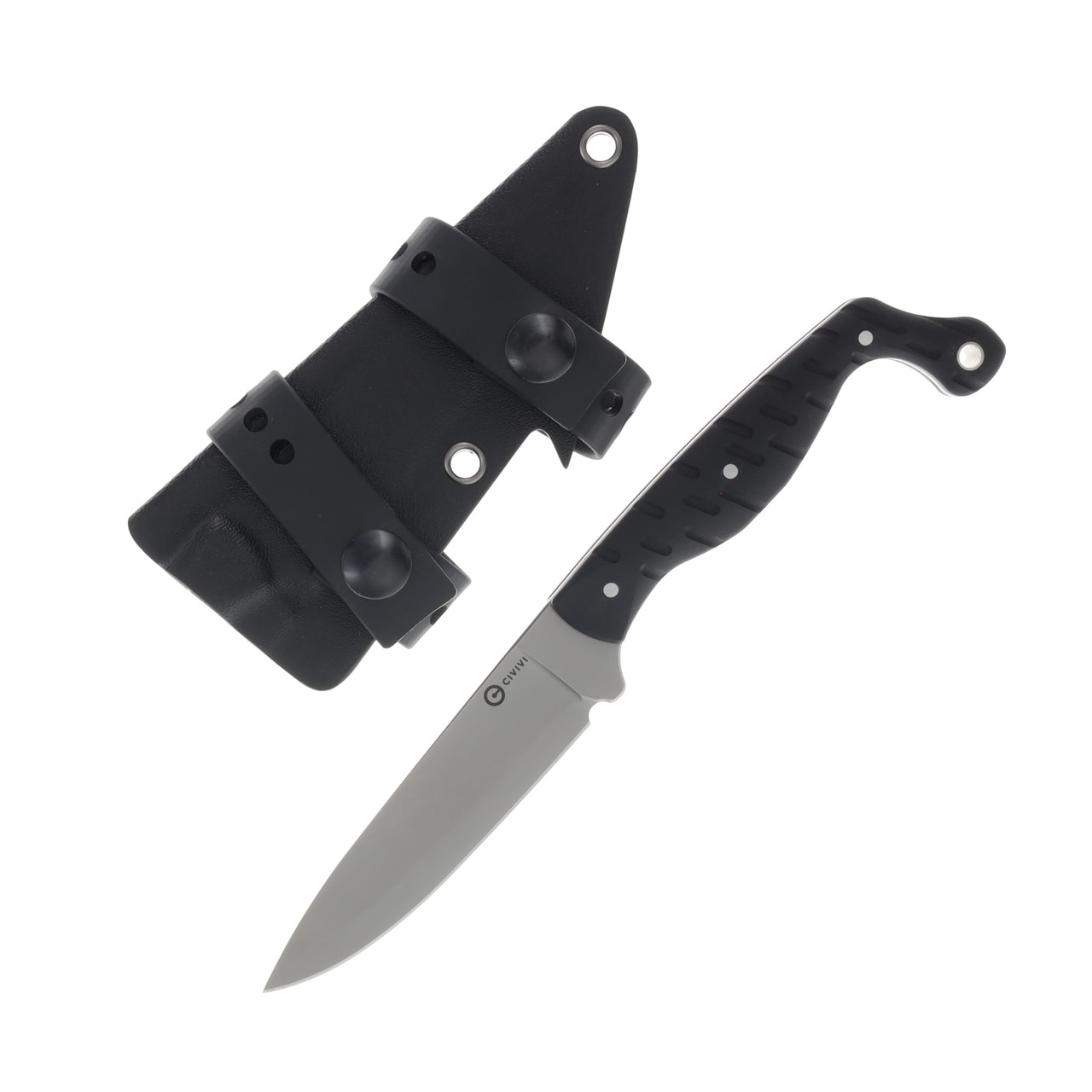 CIVIVI MDRN Hunter Fixed Blade Knife 4.12in Plain Stonewash Drop Point C23078-1