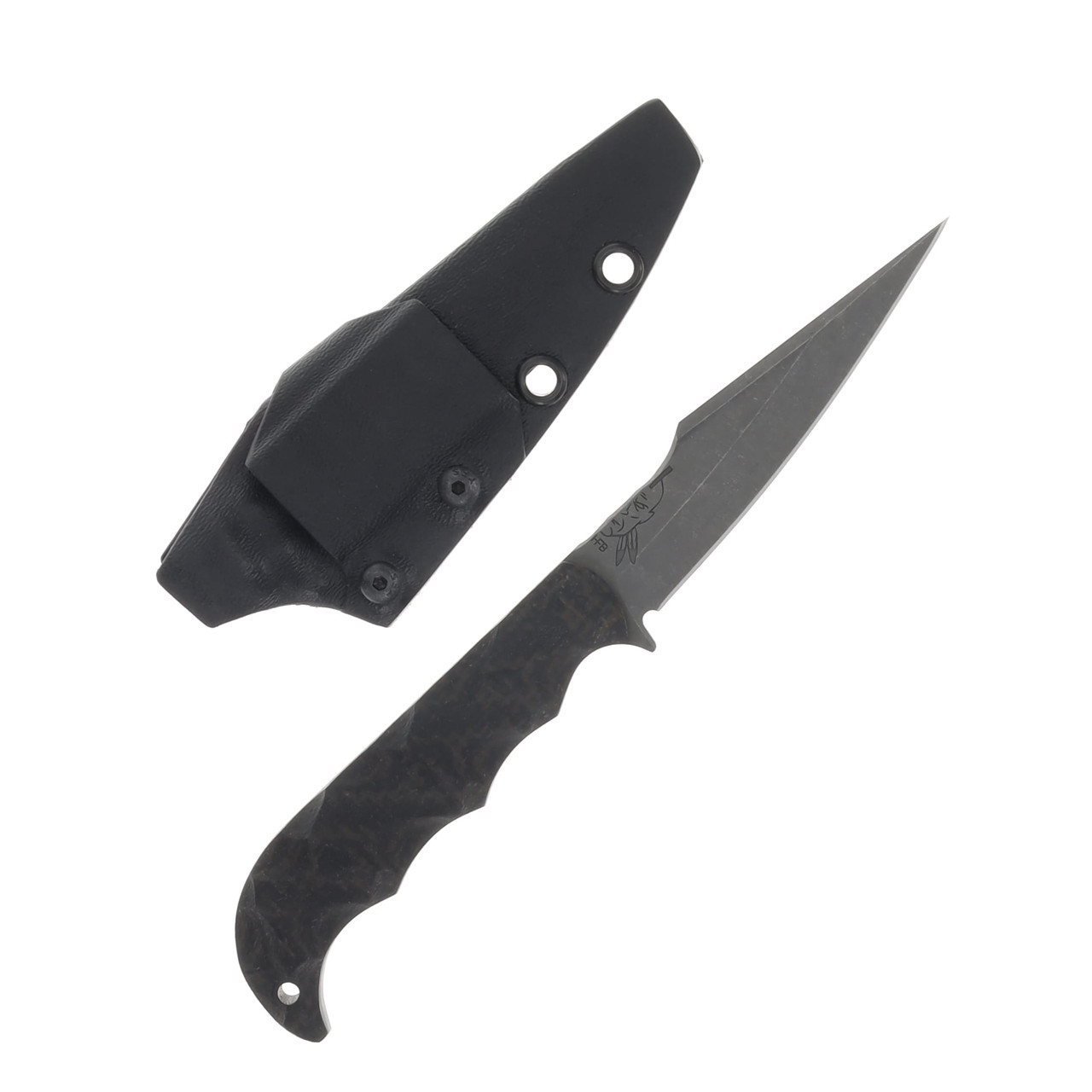 Half Face Blades Senator Fixed Blade Knife Mossy Oak Camo with Micarta and Carbon Fiber Accents HFSENMOBL