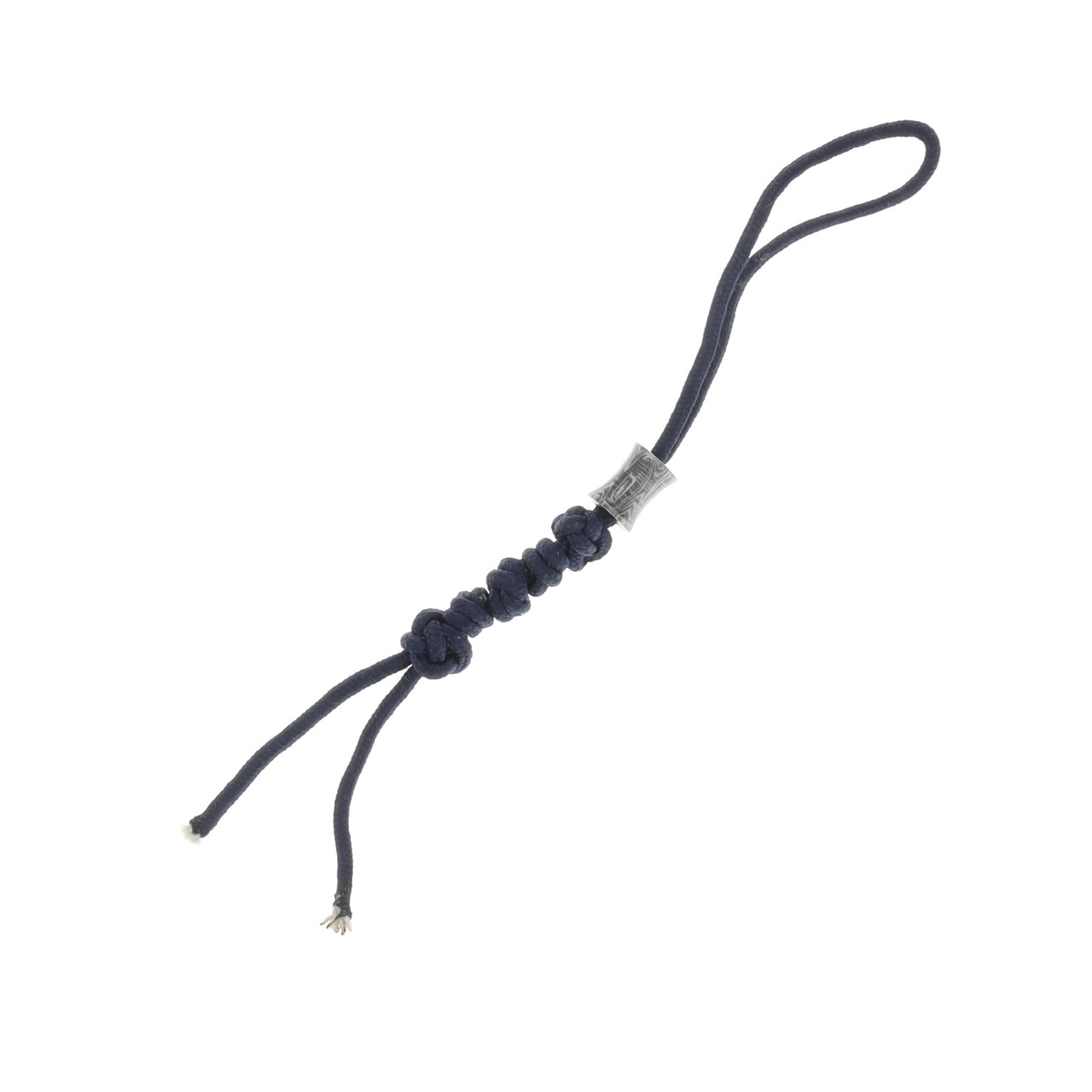 HHH Damascus Concave Barrel Style Bead Navy Lanyard DA13