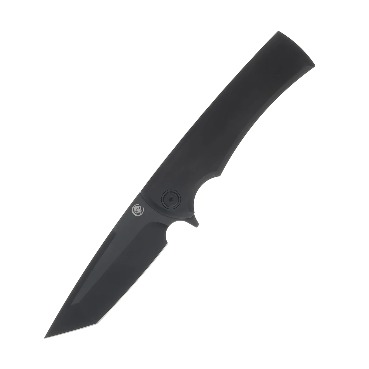 Chaves Knives Liberation Street Integral 3.5in Plain Black Satin Tanto Front Open 1