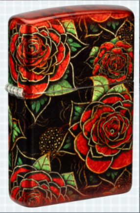 Zippo Lighter 540 Fusion Rose Design Tumbled Brass Patterns Collection