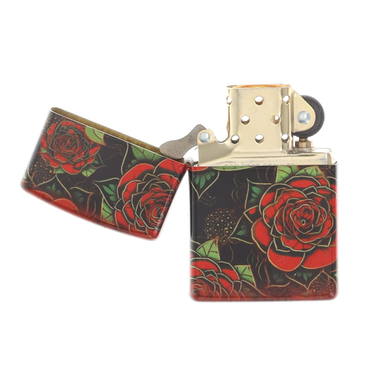 Zippo Lighter 540 Fusion Rose Design Tumbled Brass Patterns Collection