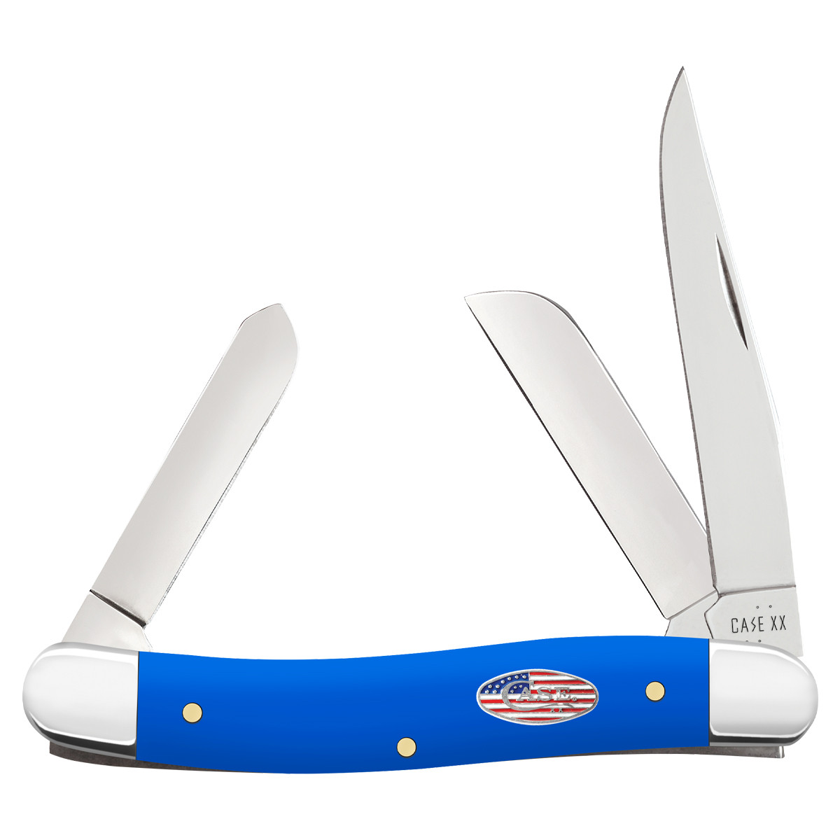 Case XX Royal Blue Smooth Synthetic Medium Stockman Folding Knife CA16402