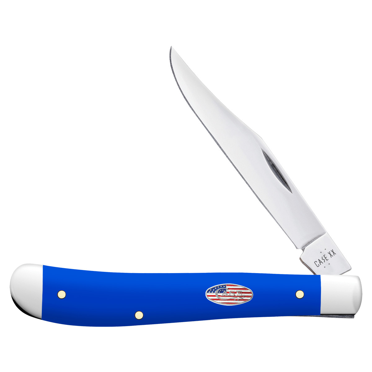 Case XX Royal Blue Smooth Synthetic Slimline Trapper Folding Knife CA16403