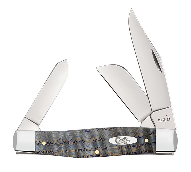 Case XX Blue Smooth Curly Oak Large Stockman Folding Knife CA47493