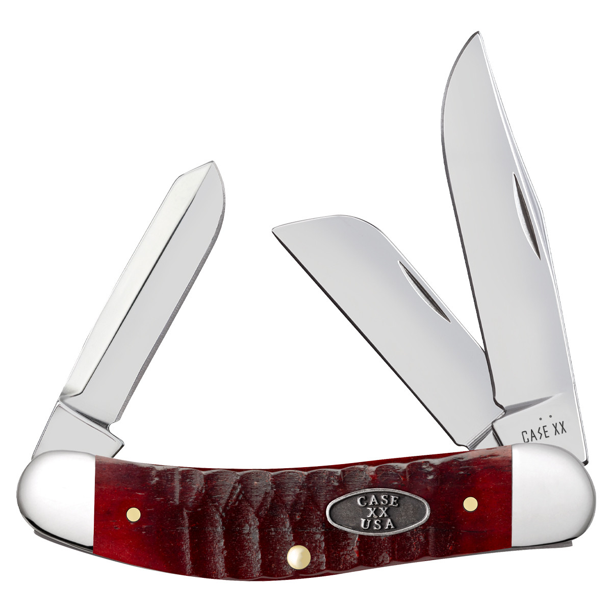 Case XX Gator Jigged Old Red Bone 3-Blade Sowbelly Folding Knife