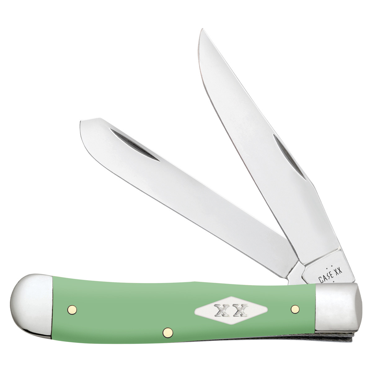 Case XX Mint Green Smooth Synthetic Trapper Folding Knife CA63830