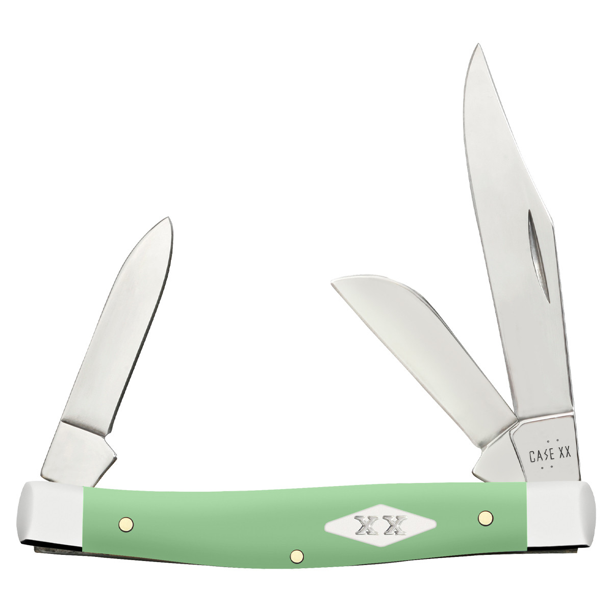 Case XX Mint Green Smooth Synthetic Medium Stockman Folding Knife