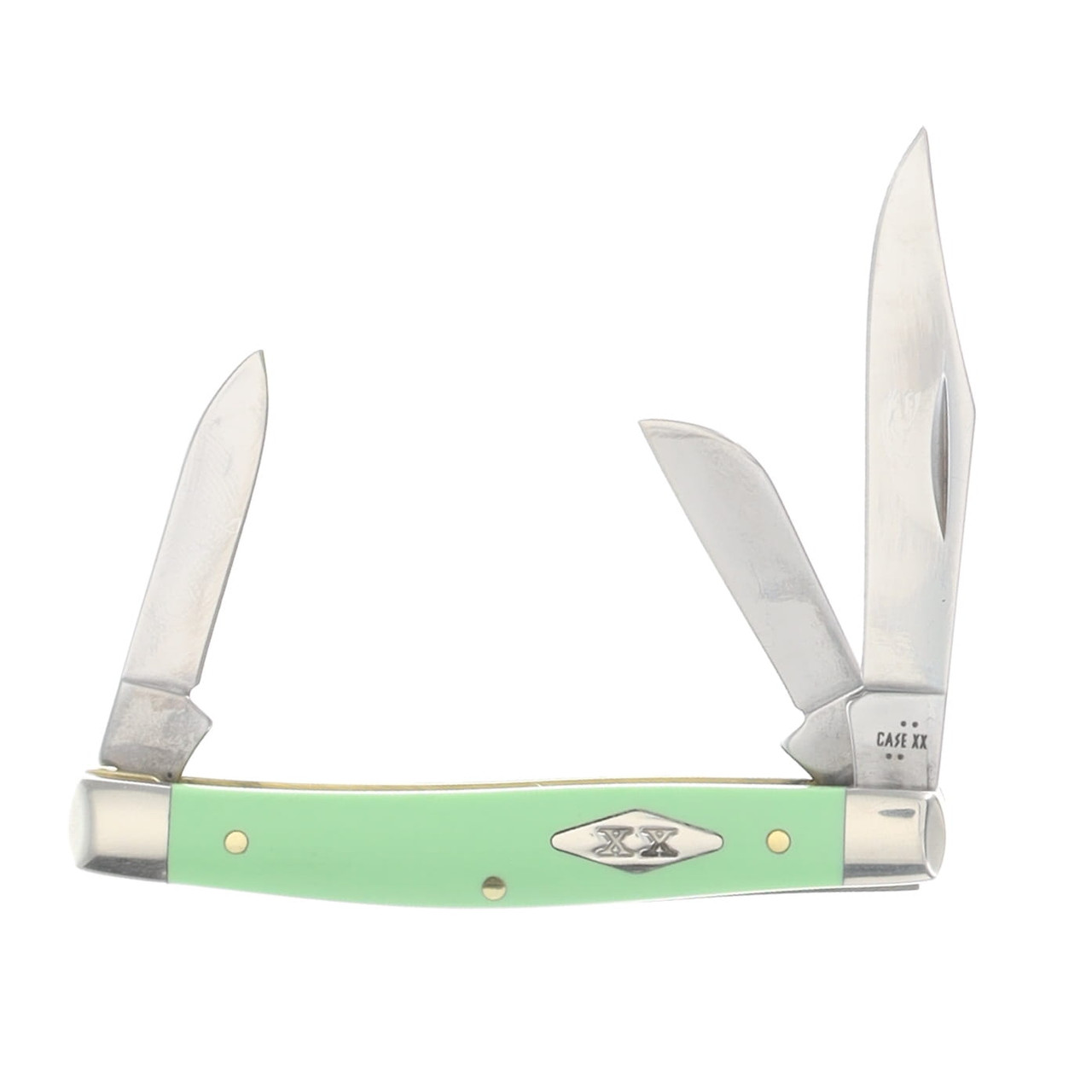 Case XX Mint Green Smooth Synthetic Medium Stockman Folding Knife