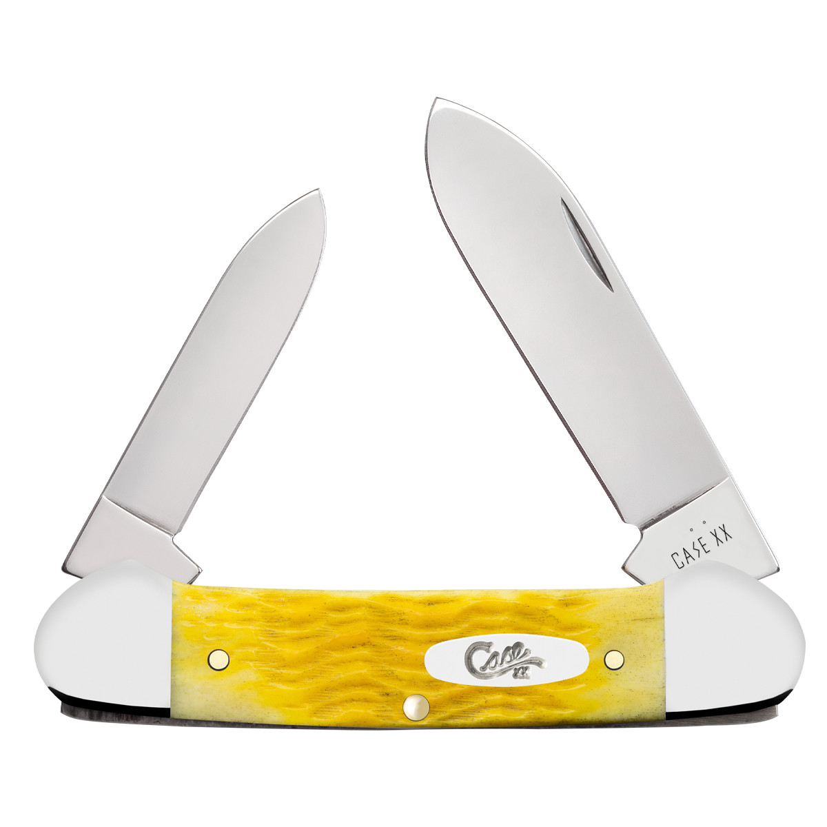 Case XX Platts Jigged Yellow Bone Canoe Folding Knife CA75312