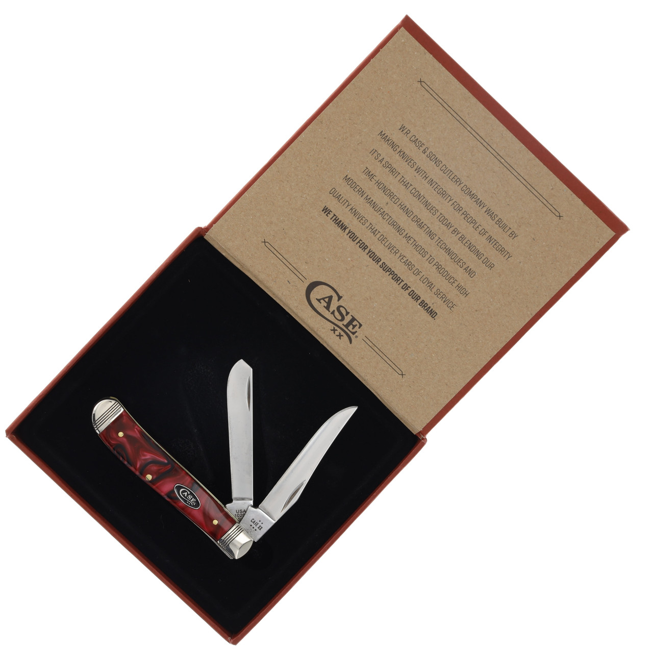 Case XX Cinnamon Swirl Kirinite Mini Trapper Folding Knife with