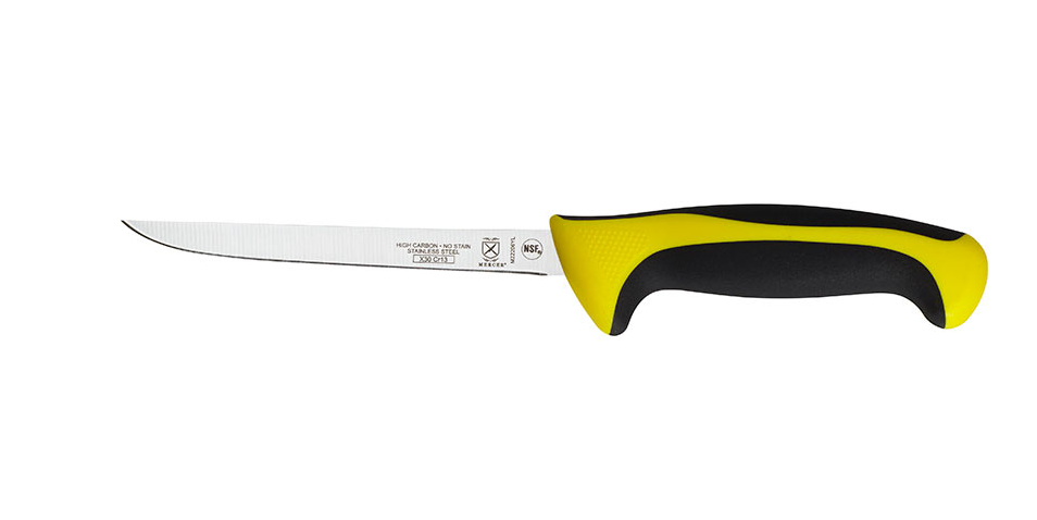 Mercer Sports Millennia Colors 6" Boning Narrow Yellow & Black Handle M22206YL