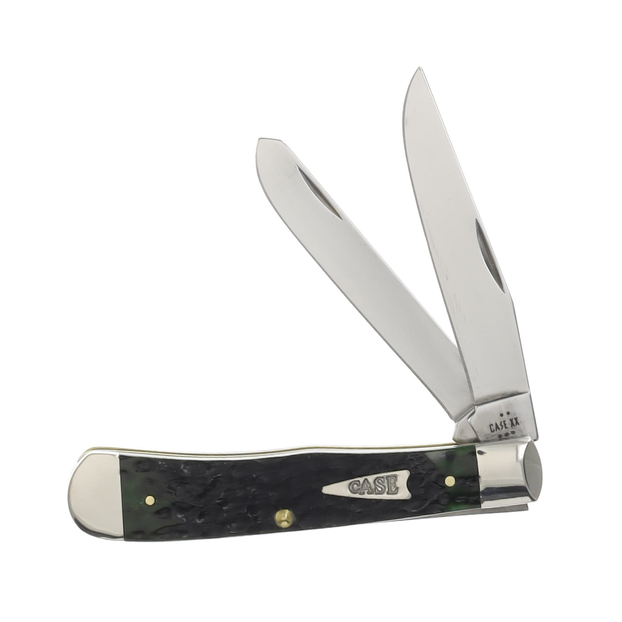 Case XX Bermuda Green Jigged Bone Trapper Folding Knife with Gift Tin CA10858