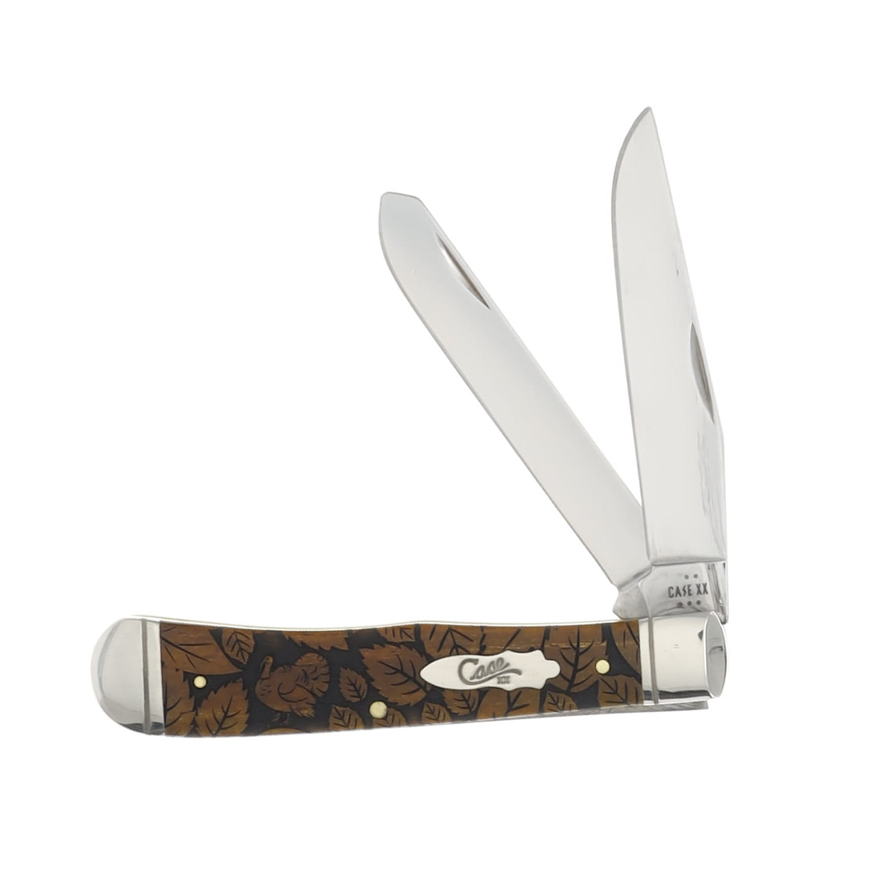 Case XX Smooth Antique Bone Turkey and Leaf Trapper Folding Knife