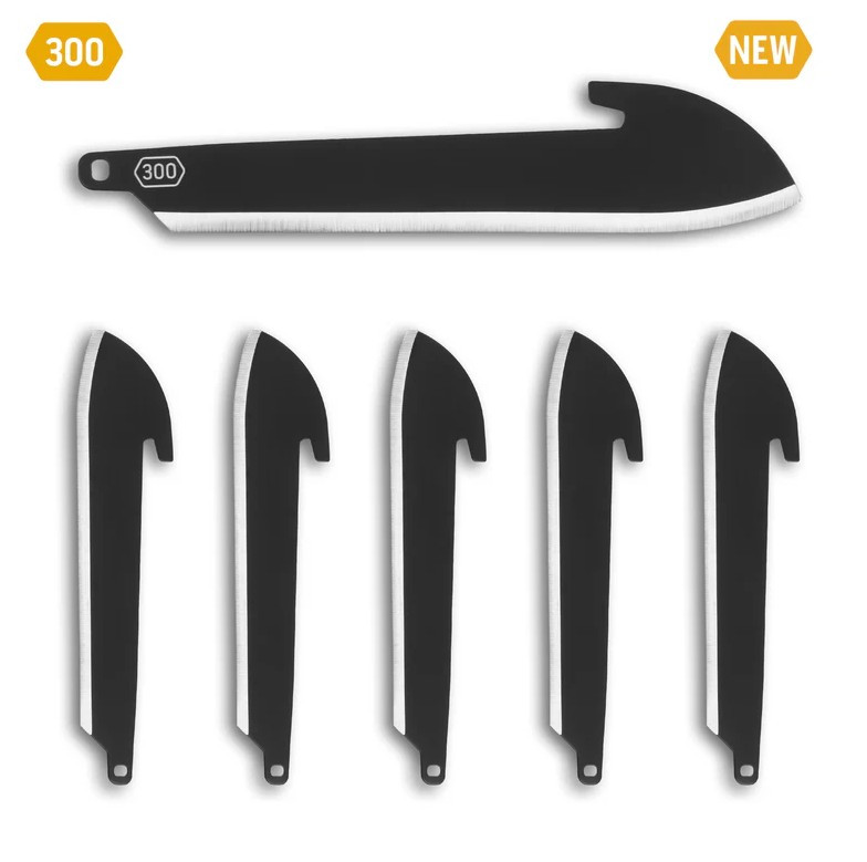 Outdoor Edge 3.0in Sheepsfoot Blade 6 Pack Black Replacement Blades OERRSF30K-6C