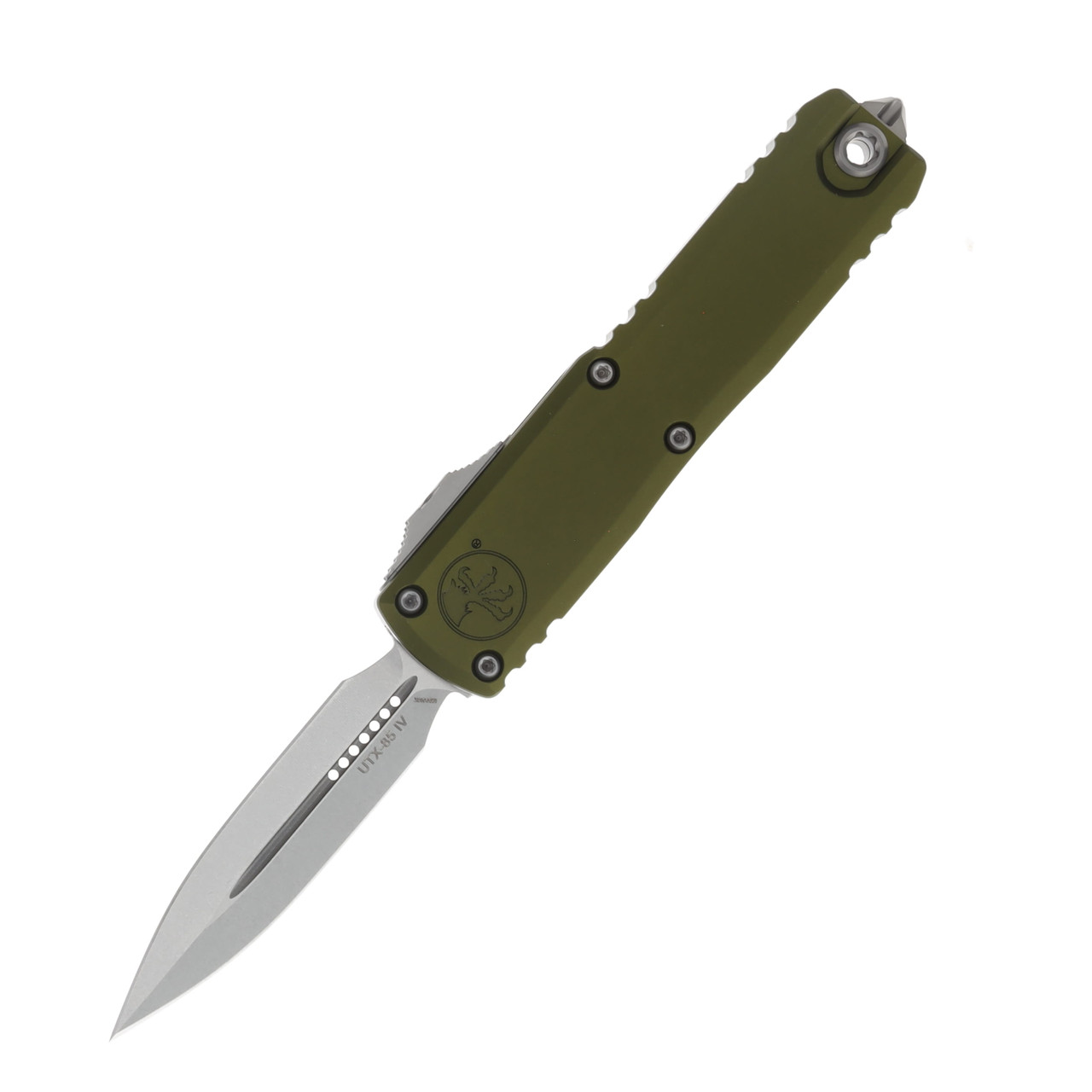 Microtech UTX-85 GEN IV OTF Auto D/E OD Green Stonewash Plain Edge Blade AUMT1232410OD