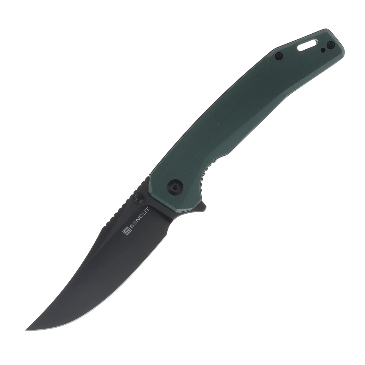 SENCUT Vornix Folding Knife Teal Green 3.65in Plain Black Clip Point S25038-1 