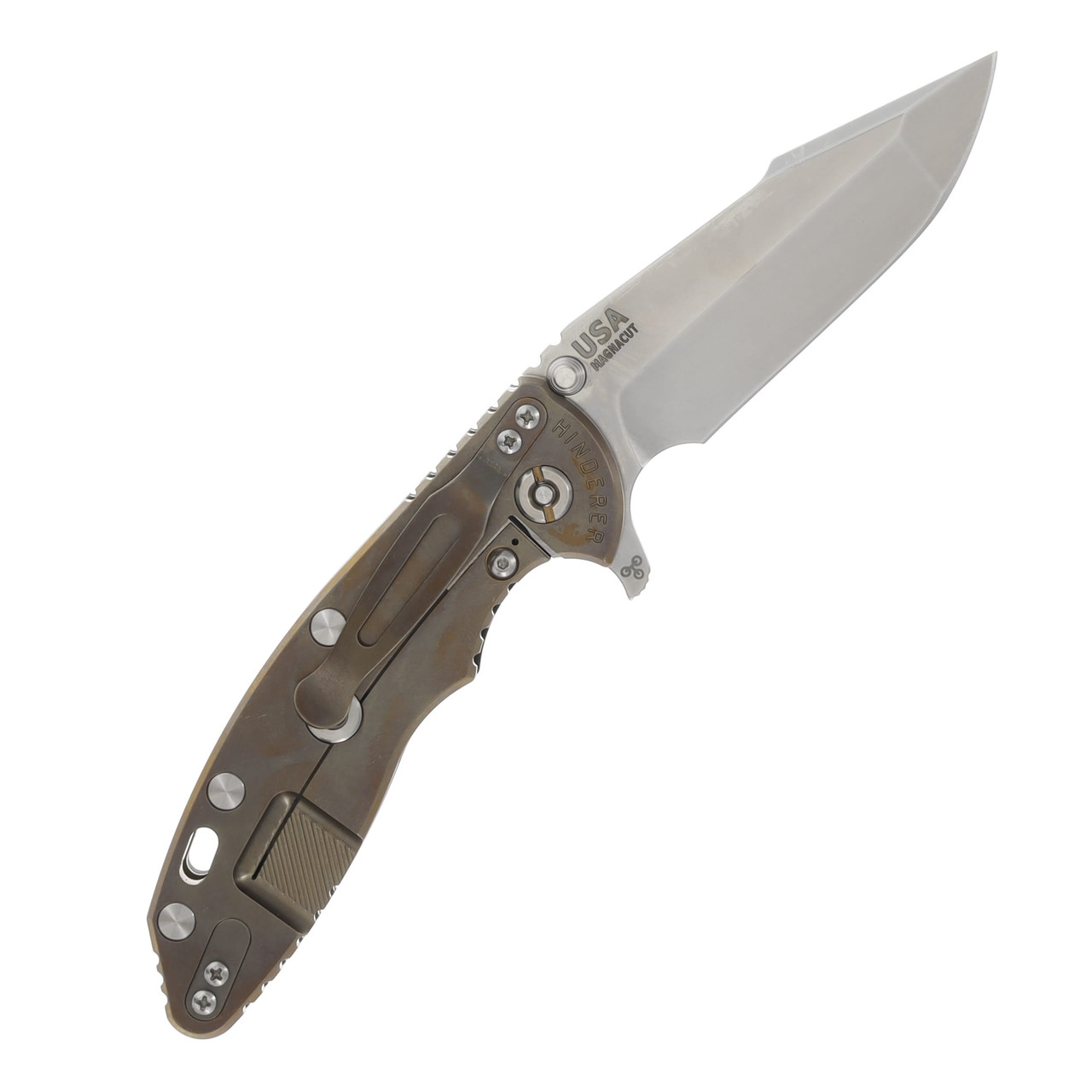 Hinderer XM-18 Black – Bronze 3.5 Inch Plain Stonewash Harpoon Spanto