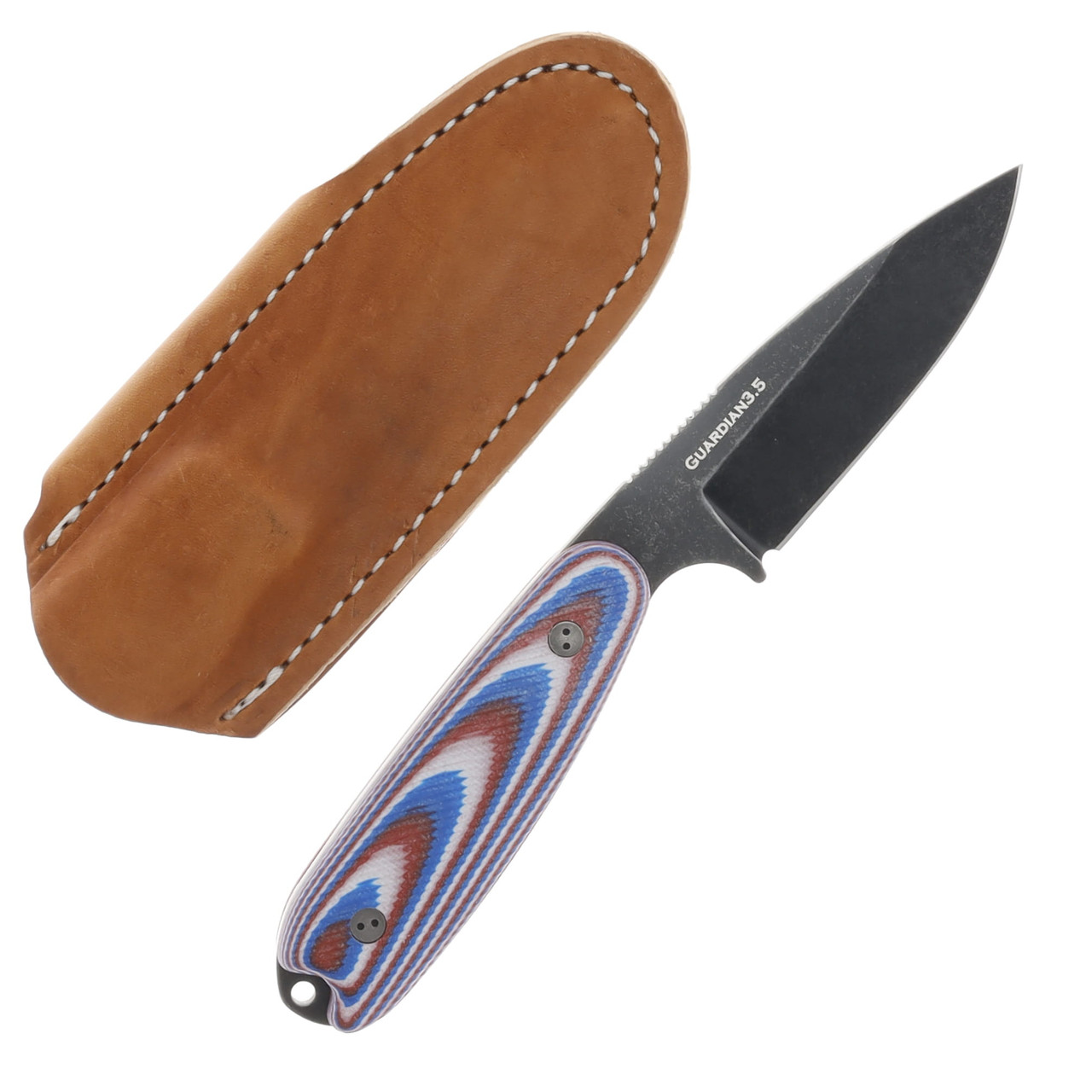 Bradford Guardian 3 Fixed Blade Knife 3D Red/White/Blue G-10 with Nimbus Finish Magnacut Sabre Grind BRAD3487