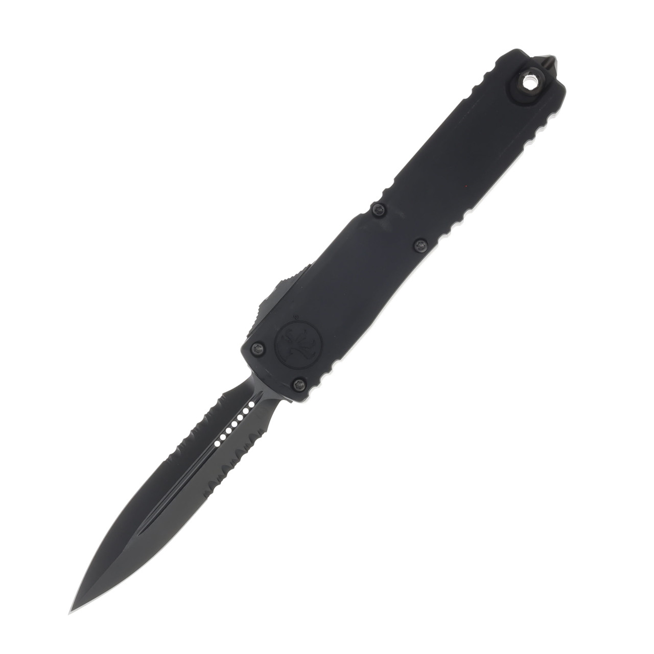Microtech Ultratech GEN III ZBP OTF Auto D-E DLC Part Serrate Shadow-Black AUMT11222DLCTSH