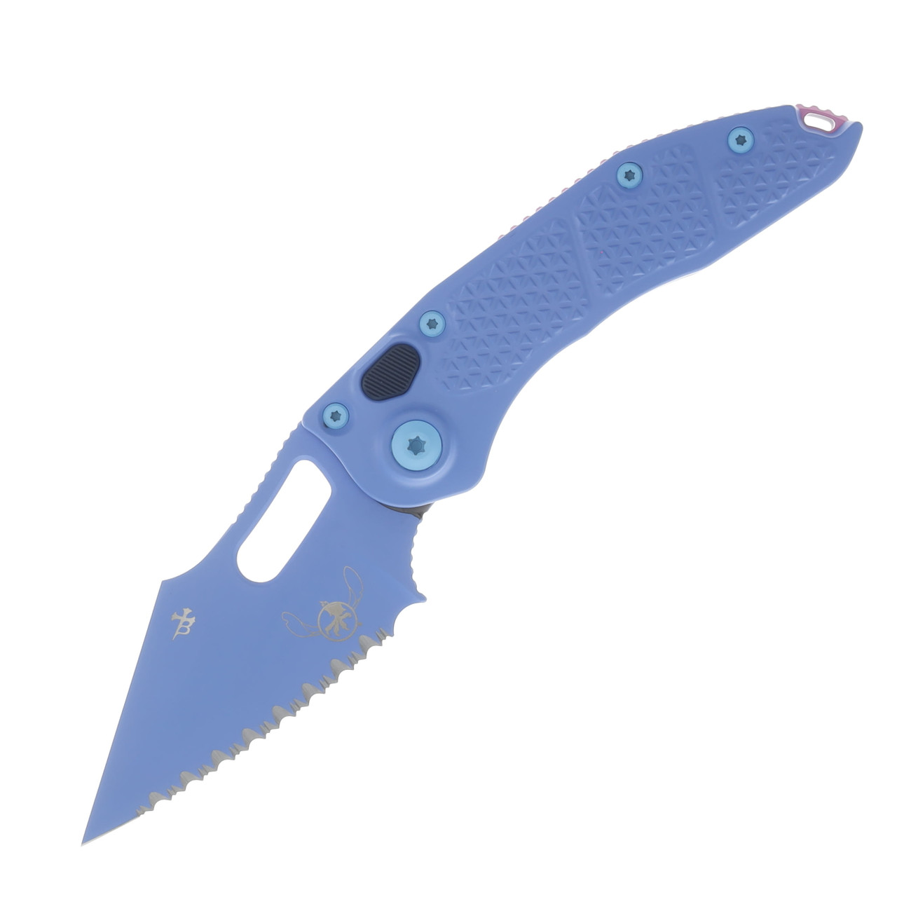Microtech Stitch Signature Series Automatic Knife Sky Blue Cerakote Full Serrated AUMT1693SIS